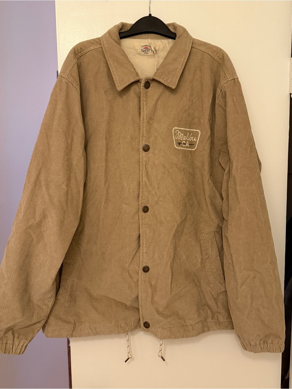 NWT Faherty Malibu Sun & Waves Corduroy Coaches Jacket XL Embroidered